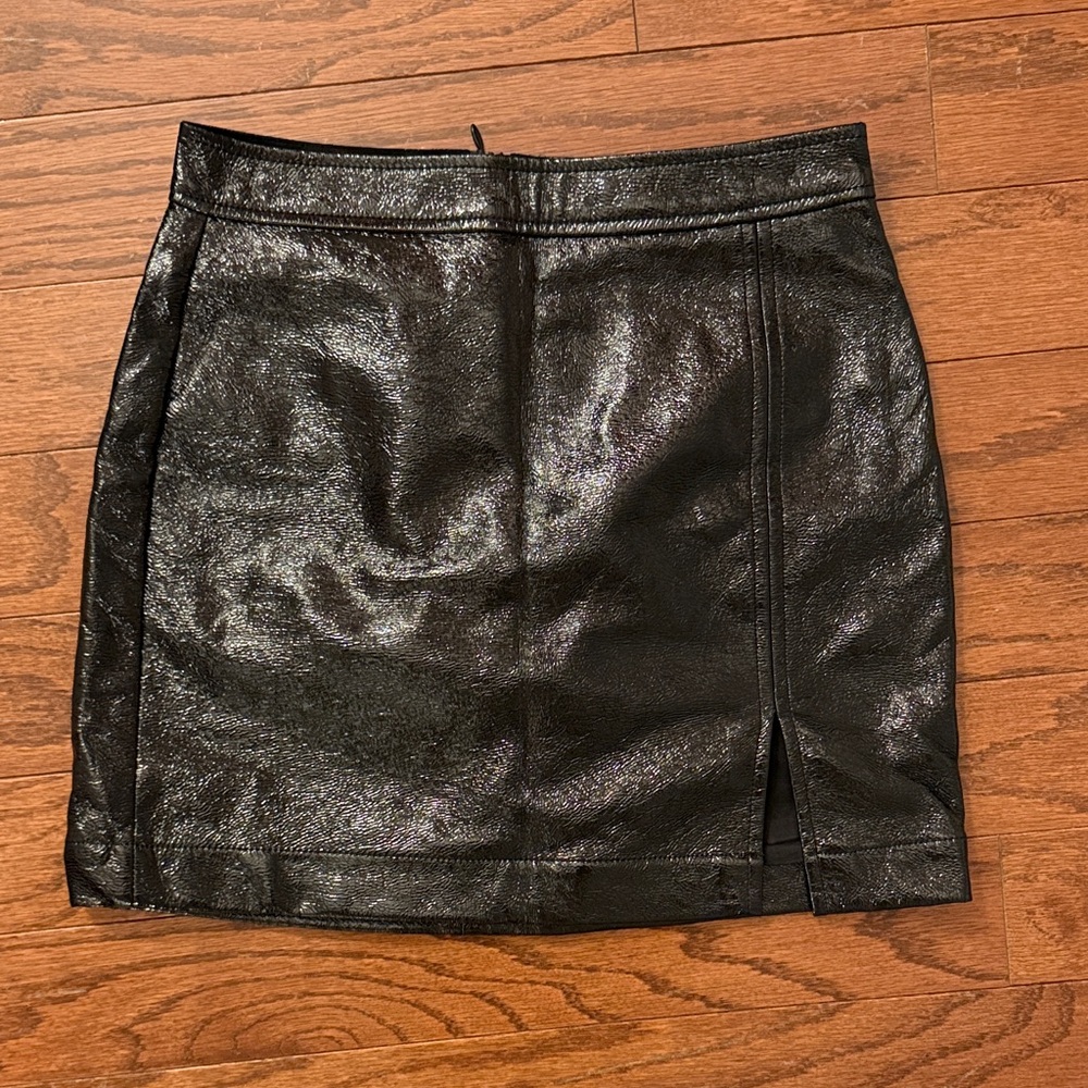 Aritzia Shiny Black Mini Skirt